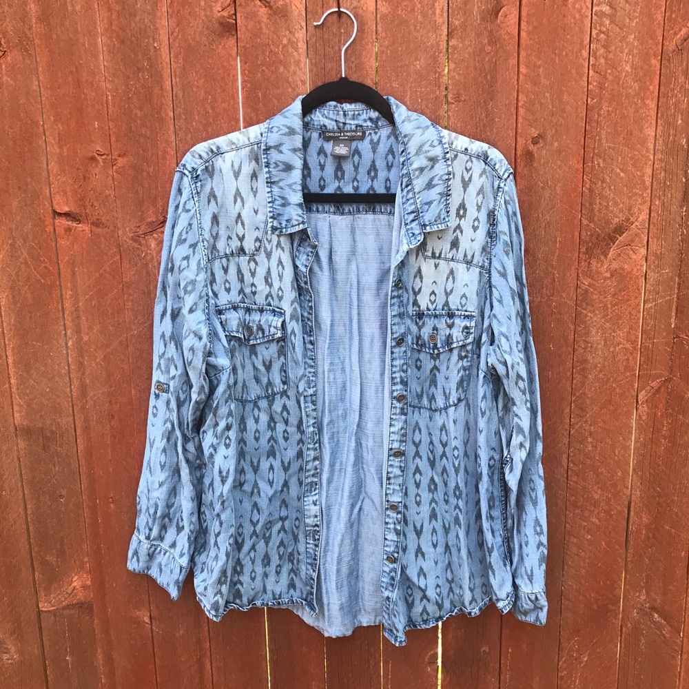 2x Chelsea Theodore denim boho jacket button